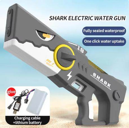 Shark Electric Water Gun Large Capacity Automatic Water Absorption Water Gun Continuous Firing Watergun Summer Pool Play Toy - MarvelouStoree