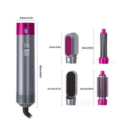 Multifunctional new multi head five-in-one automatic hair sucking hair dryer straight hair comb hair dryer curling rod hot air comb - MarvelouStoree