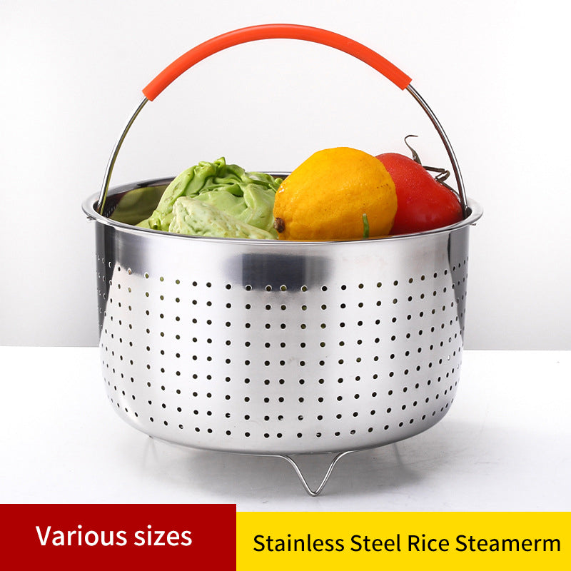 Marveloustoree 304 Stainless Steel Rice Steamer Electric Rice Cooker Liner Steamer Compartment Pressure Cooker Steamer Water-Insulated Steamer Rack