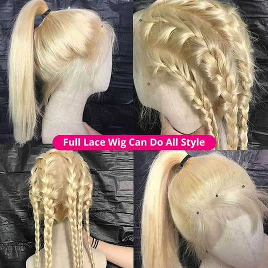 European and American Women's Wig Front Lace Wig Female 613 # Long Straight Hair Chemical Fiber Wig Head Cover Wigs - MarvelouStoree