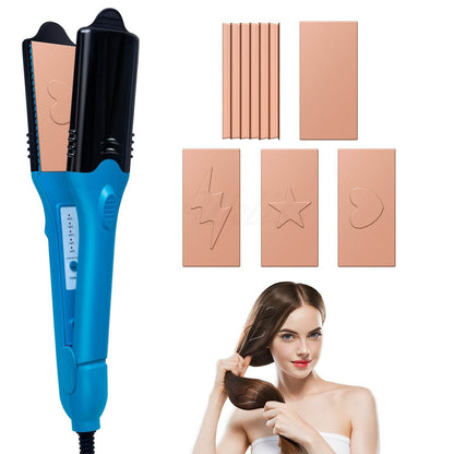 3D hair imprinting 3D Hair Press Iron Hair Straightener Electric Straightening Curling Imprinting 3D Hair Crimper - MarvelouStoree