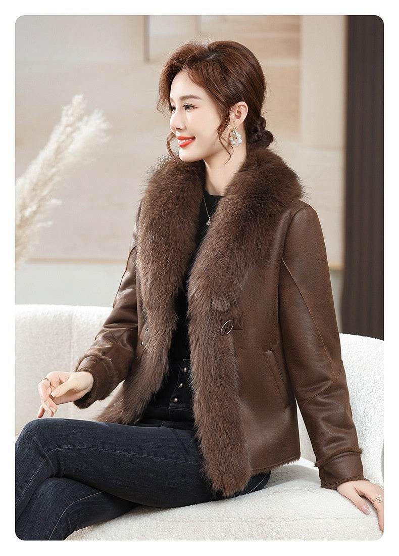 Fur Integrated Women's Short Coat Southern Winter Temperament - MarvelouStoree