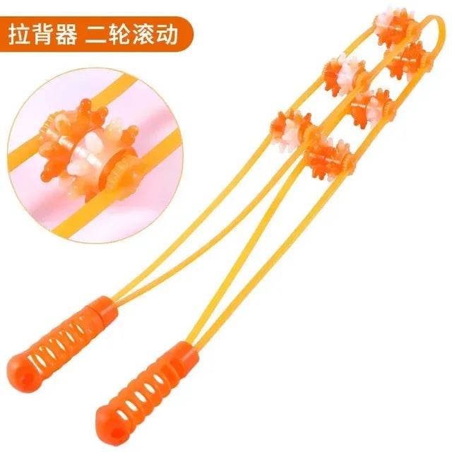 Hand-held Back Shoulder Neck Muscle Massager,Fitness Physiotherapy Massage Roller,Bead Pull-Back Roller Legs Back Waist Massage - MarvelouStoree