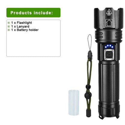 8800000LM Most Powerful LED Flashlight 3000 Watts USB Rechargeable Torch Light 5500 Meter High Power Flashlight Tactical Lantern - MarvelouStoree