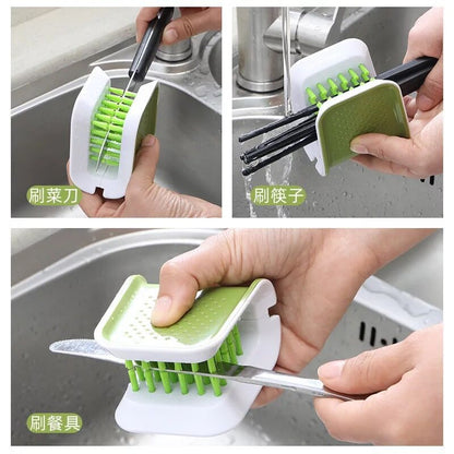 U-Shaped Cleaning Brush Knife And Fork Brush Chopstick Brush Cutlery Brush Can Be Opened And Closed Kitchen Supplies Hand Brush