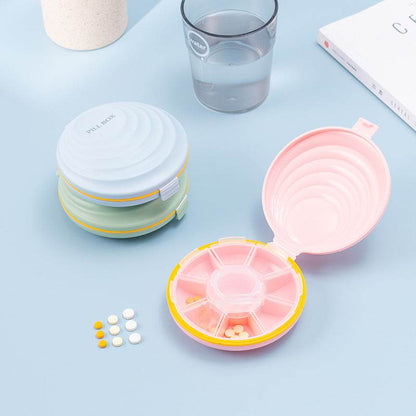 Travel Convenient Small Pill Box Round Mini Carry-On Storage Box Pill Sub-Box Sealed Compartment Pill Box - MarvelouStoree