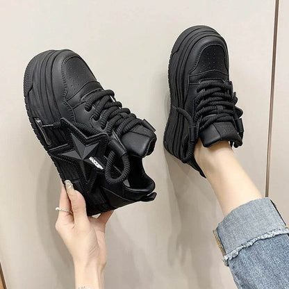 Women Sneakers Platform Casual Sports Shoes Personalized Star Design Vulcanized Shoes Outdoor Running Walking Shoe Female 35-40 - MarvelouStoree