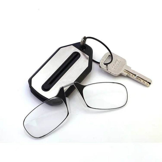 Nose clip presbyopic glasses keychain ultra lightweight carrying elderly glasses wallet glasses reading glasses - MarvelouStoree