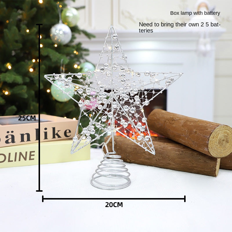 Christmas Decoration Three dimensional Iron Carving Tree Top Star Decoration Christmas Tree Christmas Pendant