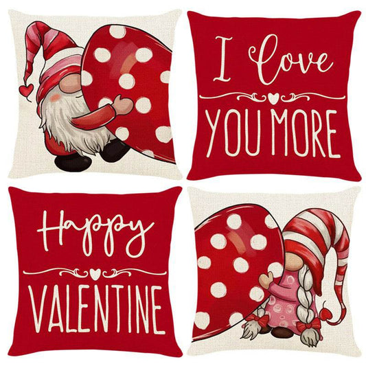 Valentine's Day Linen Printed Pillow Amazon Dwarf Festival Pillow Cover Living Room Sofa Pillow - MarvelouStoree