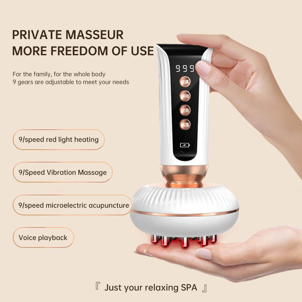 Multifunctional Electric Meridian Massage Brush EMS Heat Therapy Body Head Massager Slimming Electric Meridian Brush - MarvelouStoree