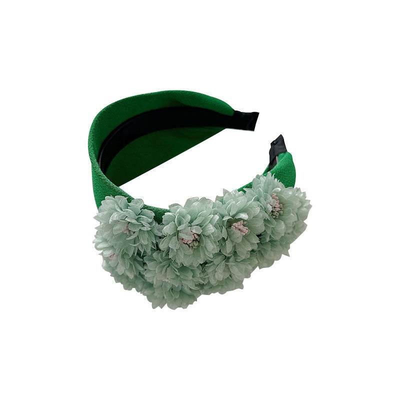 Flower series fashionable wide edge handmade fabric headband headband for women - MarvelouStoree