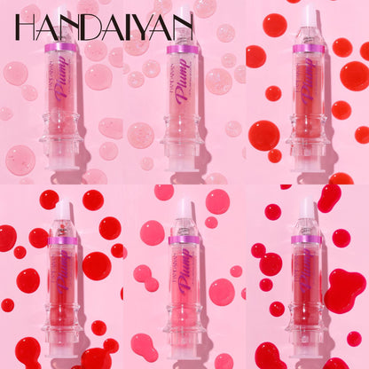 HANDAIYAN PLUMP & POUT Lip Plumping Booster Gloss, High Shine for Plumper Looking Lips,Extreme Shine Crystal Volume Lip Oil