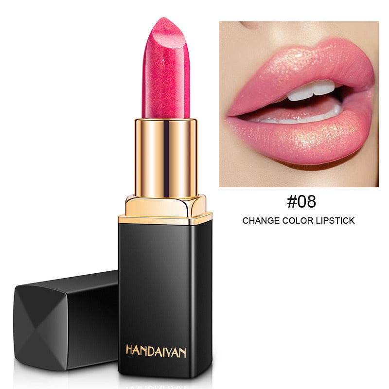 HANDAIYAN Shiny Metallic Lipstick Pearlescent Color Change Warm Lipstick Gold lipstick - MarvelouStoree