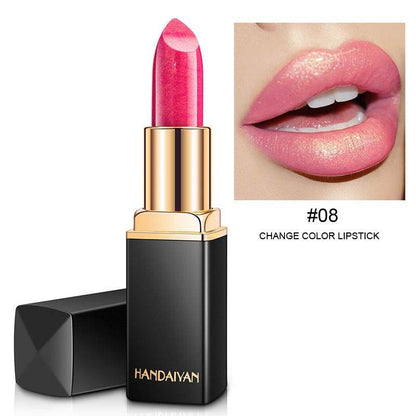 HANDAIYAN Shiny Metallic Lipstick Pearlescent Color Change Warm Lipstick Gold lipstick - MarvelouStoree