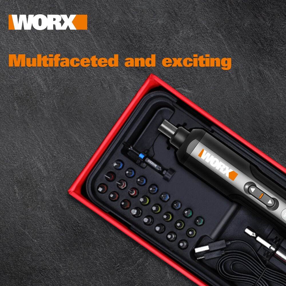 Worx 4V Mini Electrical Screwdriver Set WX240 Smart Cordless Electric Screwdrivers USB Rechargeable Handle with 26 Bit Set Drill - MarvelouStoree