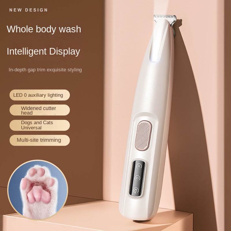 Waterproof Foot Shaving Knife with LED Light, Cat Foot Shaving Special Electric Pusher, Pet Dog Foot Trimmer