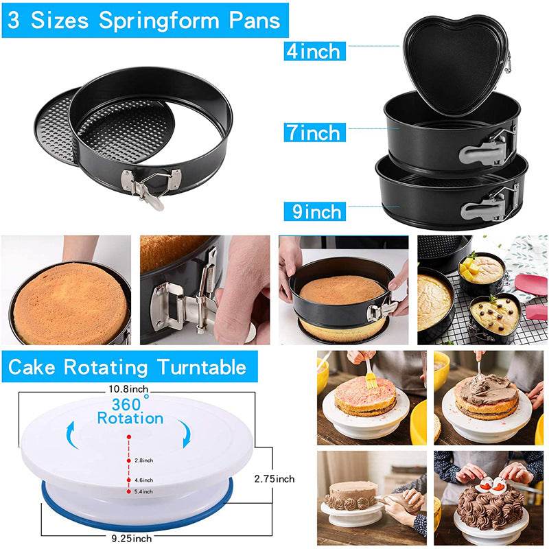 Numbered 367 Piece Cake Turntable Cake Decorating Tools Piping Tip Non-Stick Baking Pan - MarvelouStoree