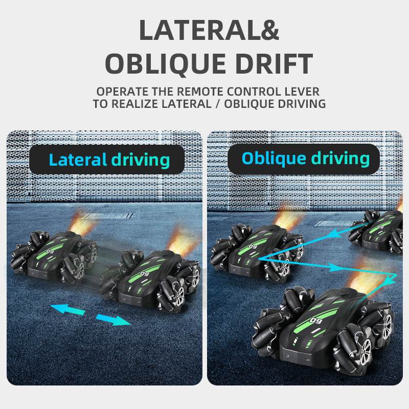 1:18 Children's Remote Control Tumbling Stunt Double-Sided Spray Car 360° Rotating Light Drift Racing Car - MarvelouStoree