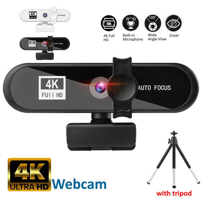 Marveloustoree 8K 4K Webcam Sailvde Conferentie Pc Webcam With Gift Tripod Autofocus Usb Web Camera Laptop Mini Camera 1080P with Microphone