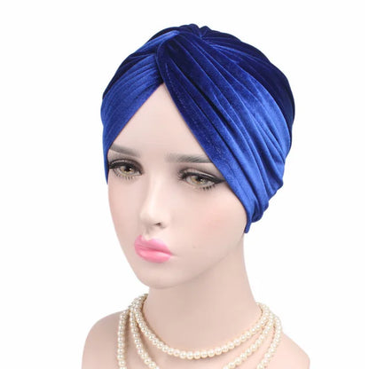 Women Velvet Turban Hat Headband Muslim Hijab Caps Female Soft Bandana Headband Hijabs Head Wrap Hair Accessories Supplies