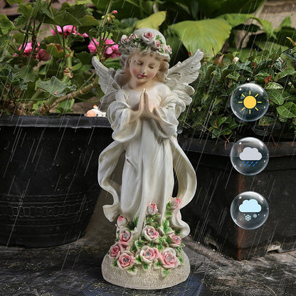 Outdoor Flower Fairy Solar Resin