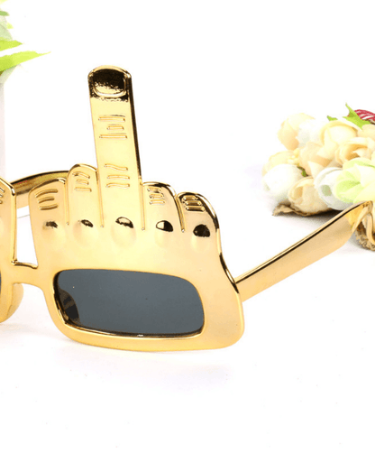 Golden Creative Vertical Finger Fuck Glasses Personalized Sunglasses Funny Glasses - MarvelouStoree