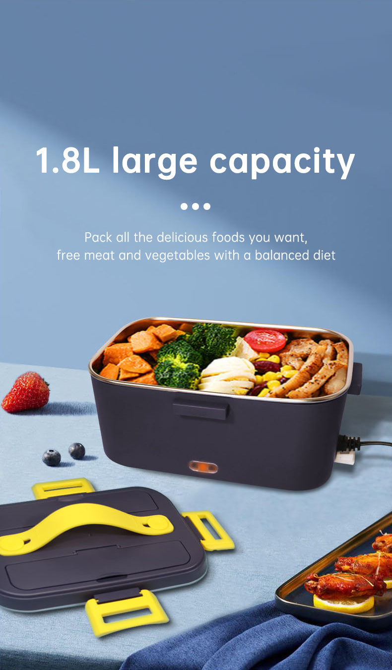 New portable household car 110 / 220V 12V/24V rechargeable automatic heated electric lunch box bento food heater container box