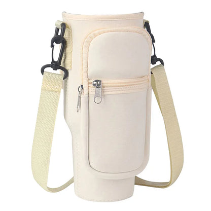 Water Bottle Carrier Bag For  Cup Sleeve Adjustable Shoulder Strap Non-slip Insulated Mug Cover