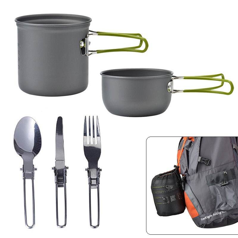 Outdoor Equipment, Outdoor Set Pot, 1-2 Person Portable Camping Cookware With Tableware Ds-101 - MarvelouStoree