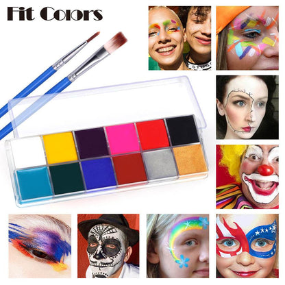 Fit Colors 12 Colors Face Color Water Soluble Body Paint Halloween Masquerade Makeup - MarvelouStoree