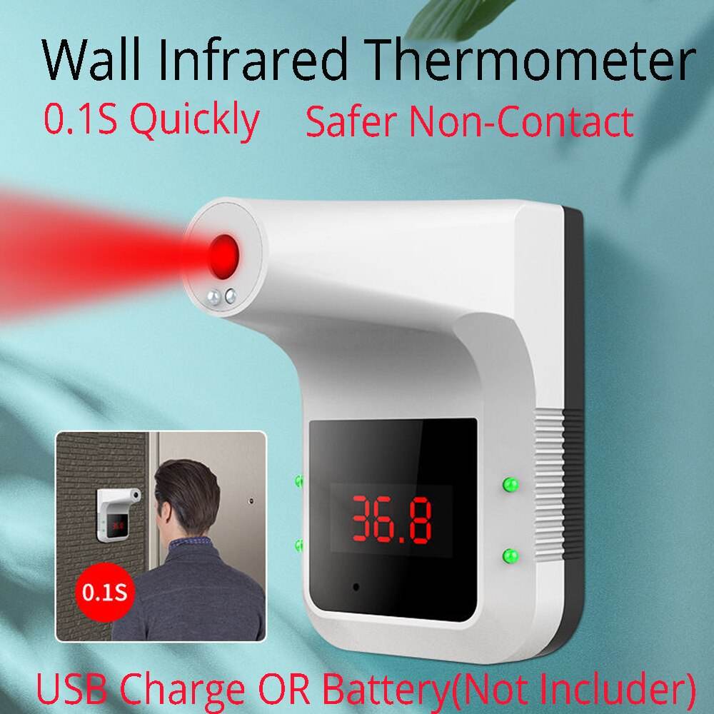 K3 Non-contact Infrared Thermometer Digital Forehead Hand Temperature Sensor Laser Gun With Fever Alarm Wall Mounted - MarvelouStoree