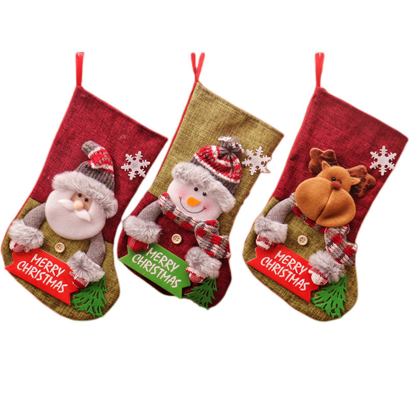 Christmas Socks Gift Bag Children's Candy Bag Cartoon Gift Bag Alphabet Christmas Socks