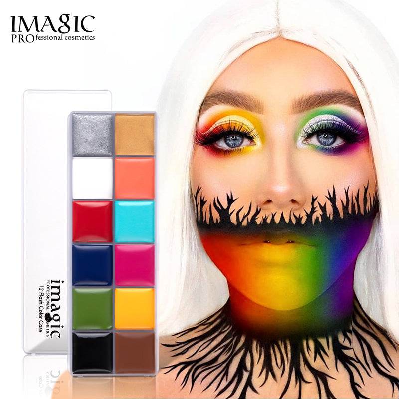 IMAGIC 12 Color Oil Paint Professional Body Painting World Cup Halloween Drama Performance Face Oil Paint - MarvelouStoree