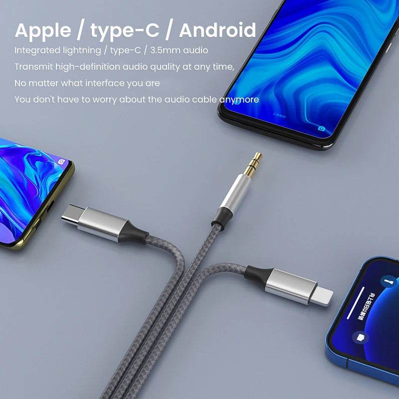 UX audio cable suitable for Apple Type-C three in one audio cable, computer audio two in one connection cable - MarvelouStoree