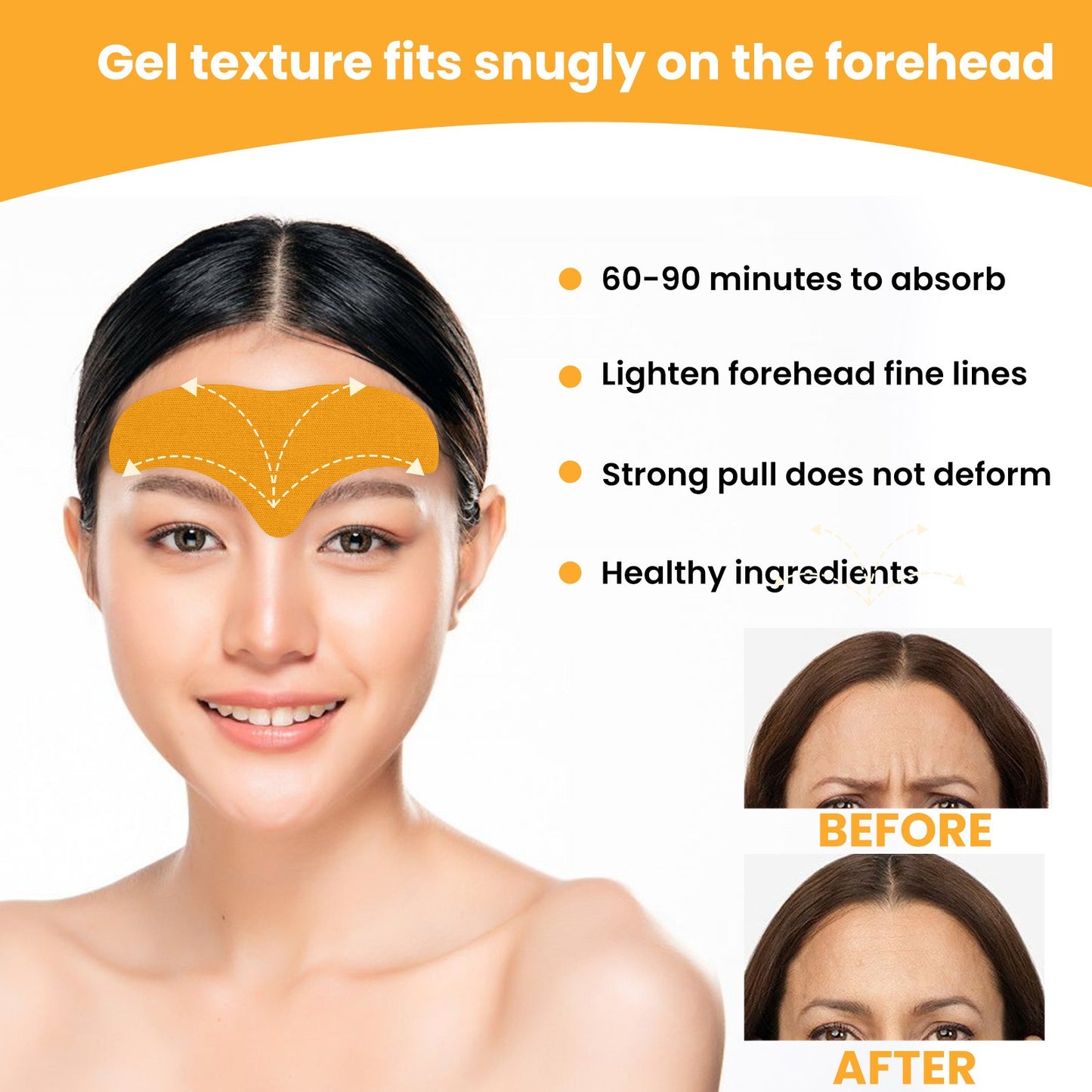 Anti-Aging Collagen Gel Patch - 10pcs Forehead Line Removal, Firming Mask, Frown Lines, Face Skin Care Stickers