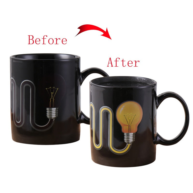 Battery Color Changing Cup Thermal Changing Mug Creative Ceramic Cup