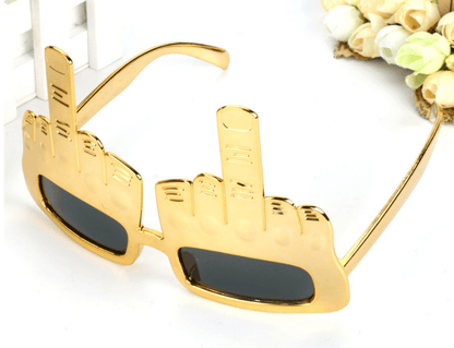 Golden Creative Vertical Finger Fuck Glasses Personalized Sunglasses Funny Glasses - MarvelouStoree