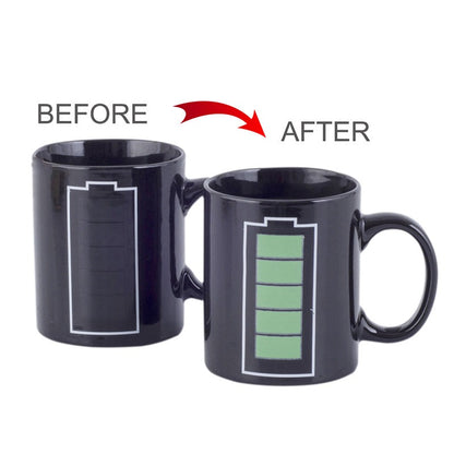 Battery Color Changing Cup Thermal Changing Mug Creative Ceramic Cup