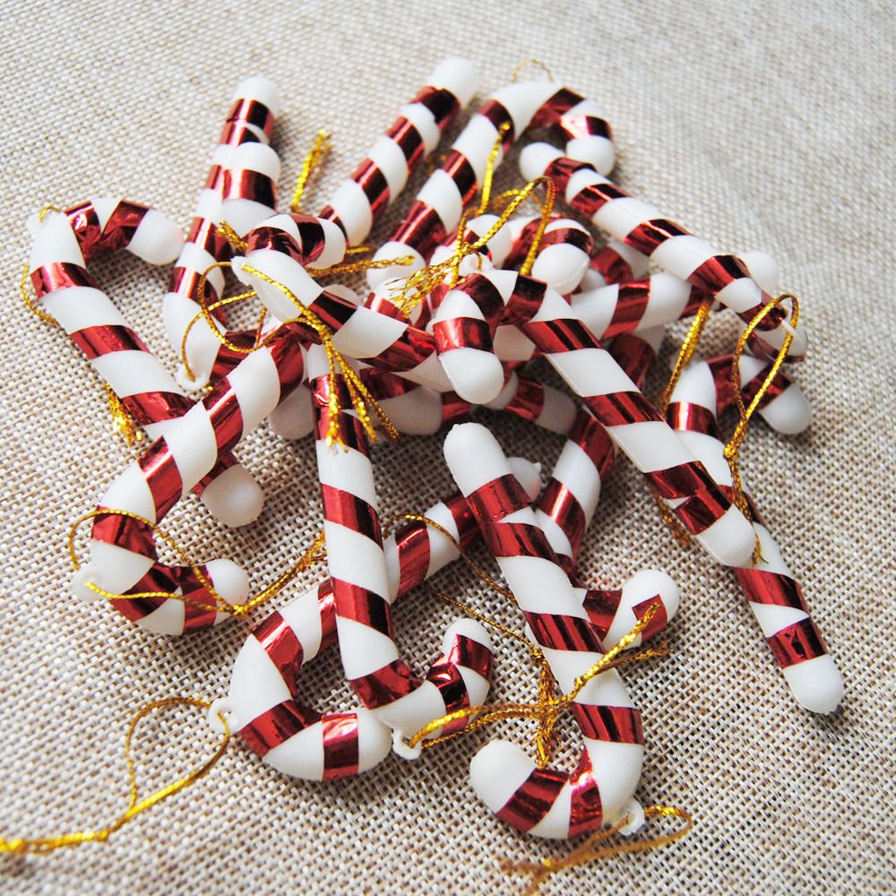 24 Pcs Christmas TREE Hanging Candy Cane Ornaments Festival Party Xmas Tree Decoration Christmas Decoration Supplies