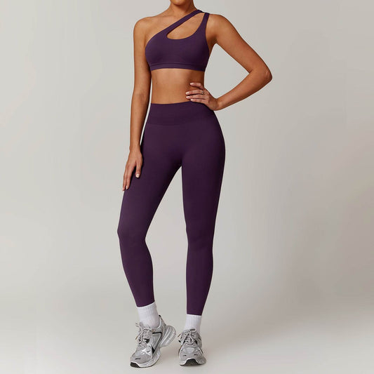 Shoulder bra+pants yoga set, sports running set - MarvelouStoree