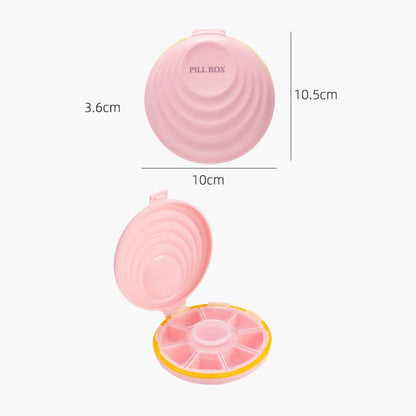 Travel Convenient Small Pill Box Round Mini Carry-On Storage Box Pill Sub-Box Sealed Compartment Pill Box - MarvelouStoree