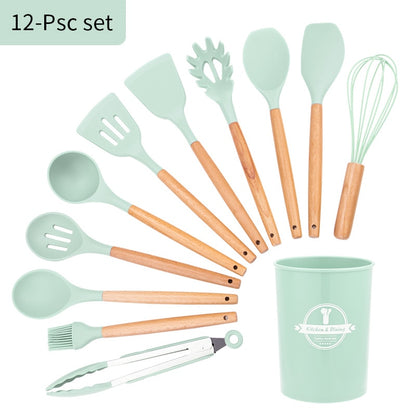 Silicone Kitchen Cooking Utensil Set  Standard Non-Stick Silica Heat Resistance Kitchen Tool Accessories