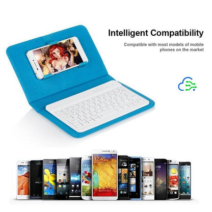 Portable PU Leather Wireless Keyboard Case for iPhone Protective Mobile Phone with Bluetooth Keyboard For IPhone Android Phone - MarvelouStoree