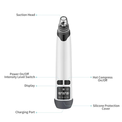 Hot Compress Blackhead Remover Vacuum Suction Acne Pore Cleaner Electric Nose Face Deep Cleansing Skin Care Device Birthday Gift