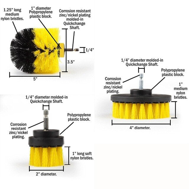 Power Scrubber Brush Set for Bathroom Car | Drill Scrubber Brush