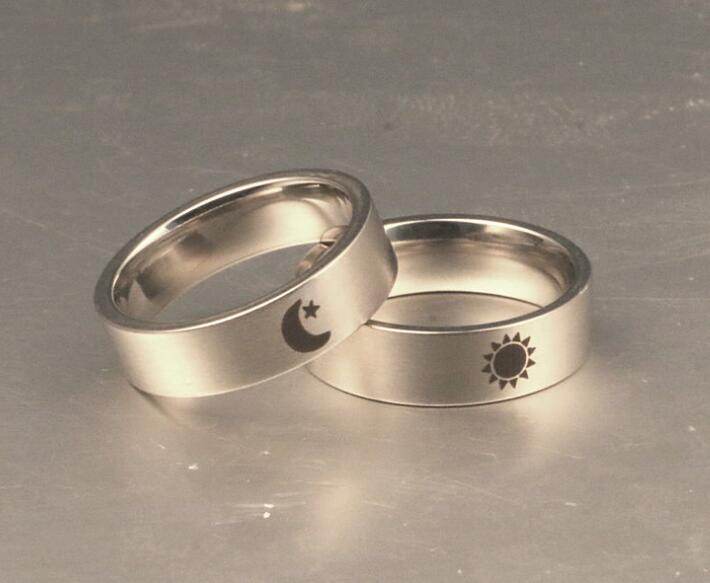 Sun Moon Couples Rings For Women Men Round Game of Thrones Power Symbol Lovers Jewelry - MarvelouStoree