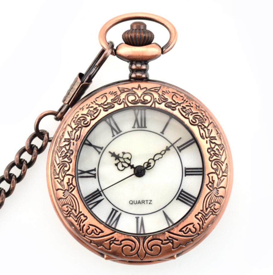 Necklace watch big roman hollow pocket watch