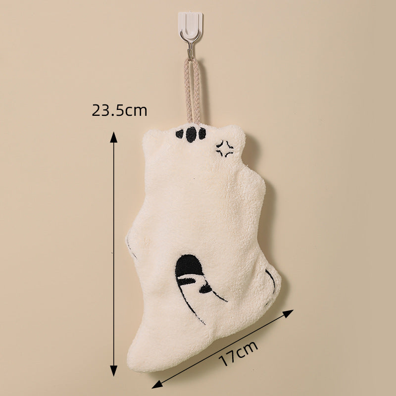 Cat hand towel cloth hanging towel cute kitchen absorbent hair off children wash their hands wipe sassafras dry handkerchief