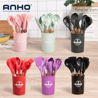 Silicone Kitchen Cooking Utensil Set  Standard Non-Stick Silica Heat Resistance Kitchen Tool Accessories